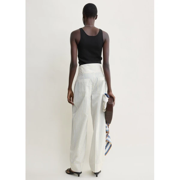 Toteme Stripe balloon trousers in White / Cobalt, view 4