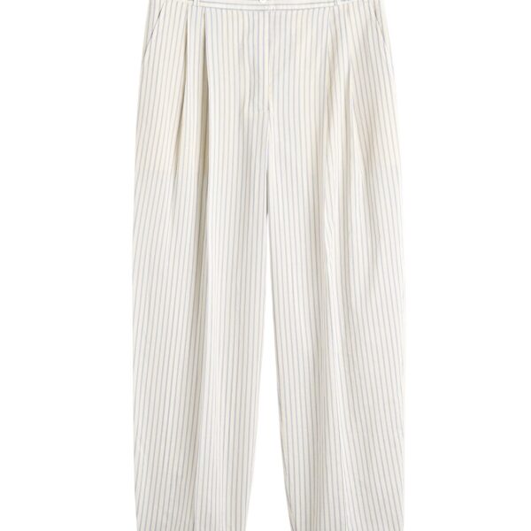 Toteme Stripe balloon trousers in White / Cobalt