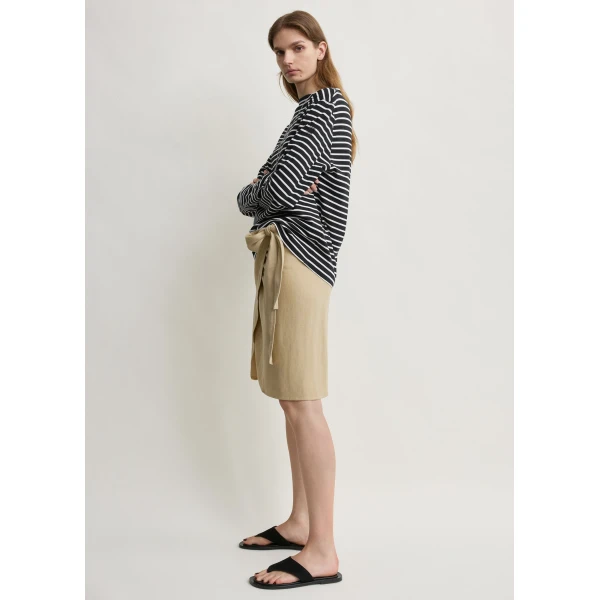 Toteme Stripe jersey long-sleeve tee in Black / White Top, view 3