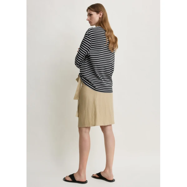Toteme Stripe jersey long-sleeve tee in Black / White Top, view 4