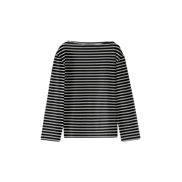 Toteme Stripe jersey long-sleeve tee in Black / White Top