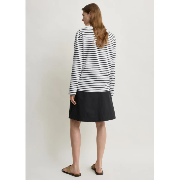 Toteme Stripe jersey long-sleeve tee in White / Black Top, view 5