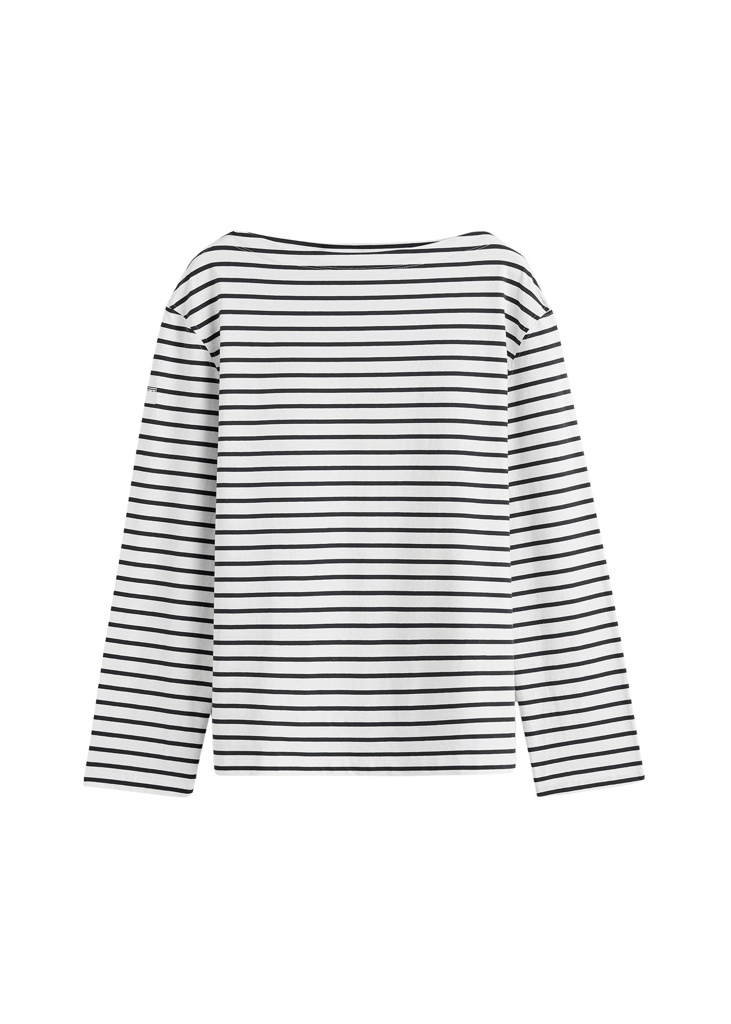 Totême Stripe jersey long-sleeve tee in White / Black - Tops - Scandinavian Minimalist Luxury at Luxury Shoes 