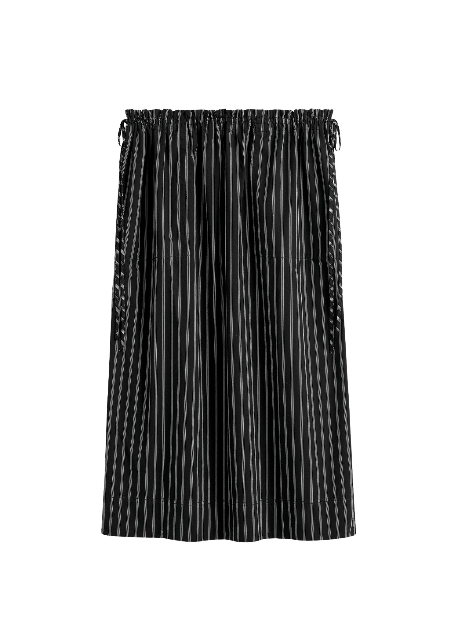Totême Striped drawstring skirt in Black / White - Skirts - Scandinavian Minimalist Luxury at Luxury Shoes 