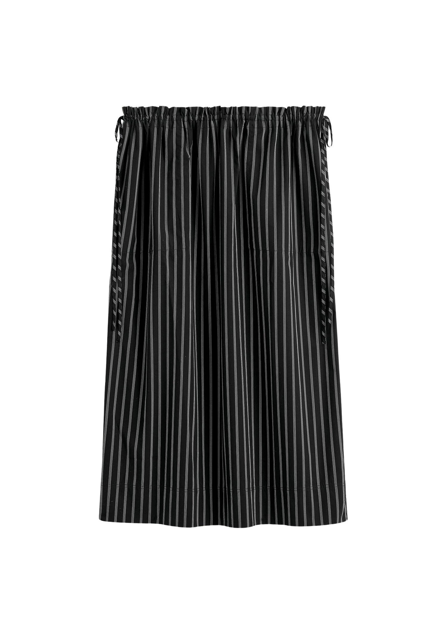 Toteme Striped drawstring skirt in Black / White