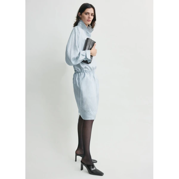 Toteme Striped mini skirt in Ice / White, view 3