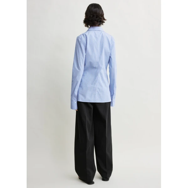 Toteme Striped poplin shirt in Blue / White, view 4