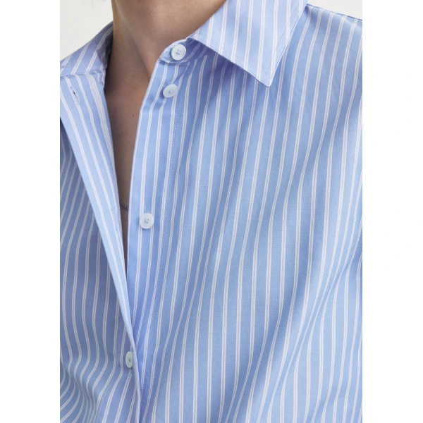 Toteme Striped poplin shirt in Blue / White, view 6