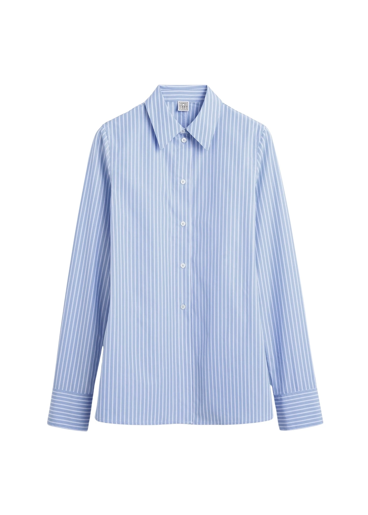Toteme Striped poplin shirt in Blue / White