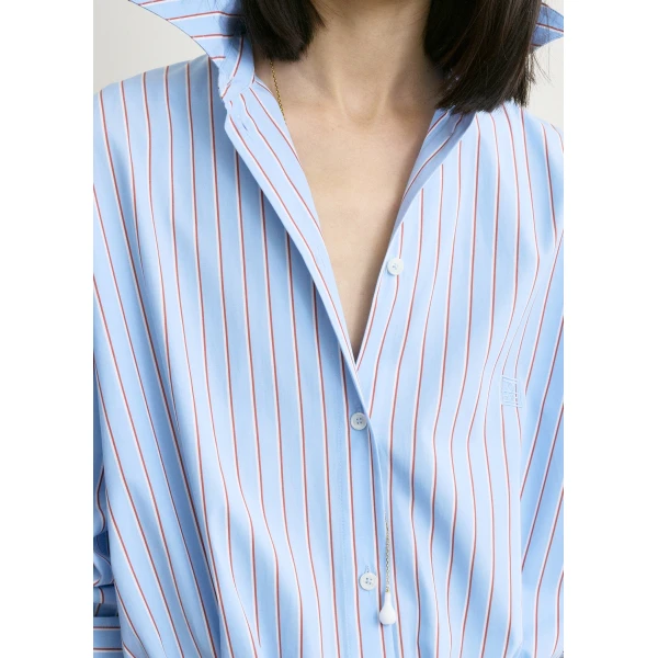 Toteme Striped shirtdress in Pale blue / Red Dress, view 5