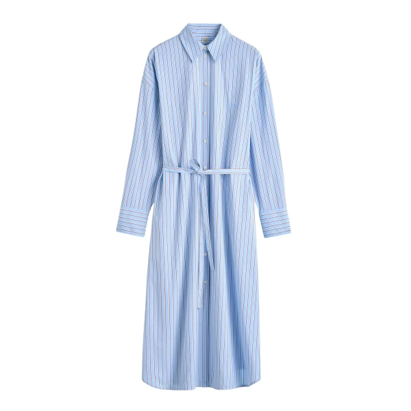 Toteme Striped shirtdress in Pale blue / Red Dress