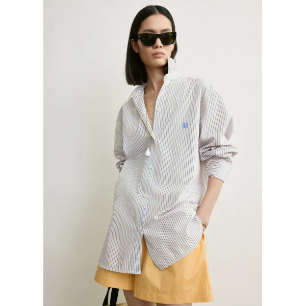 Toteme Striped summer shirt in Blue / Yellow, view 5