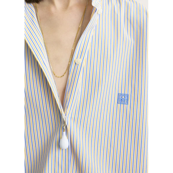 Toteme Striped summer shirt in Blue / Yellow, view 6