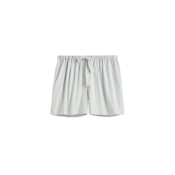 Totême Striped summer shorts in Blue / Yellow - Shorts - Scandinavian Minimalist Luxury at Luxury Shoes 