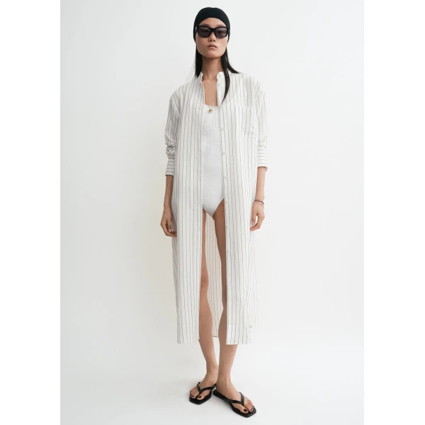 Toteme Striped summer tunic white/oyster in White-oyster, view 2