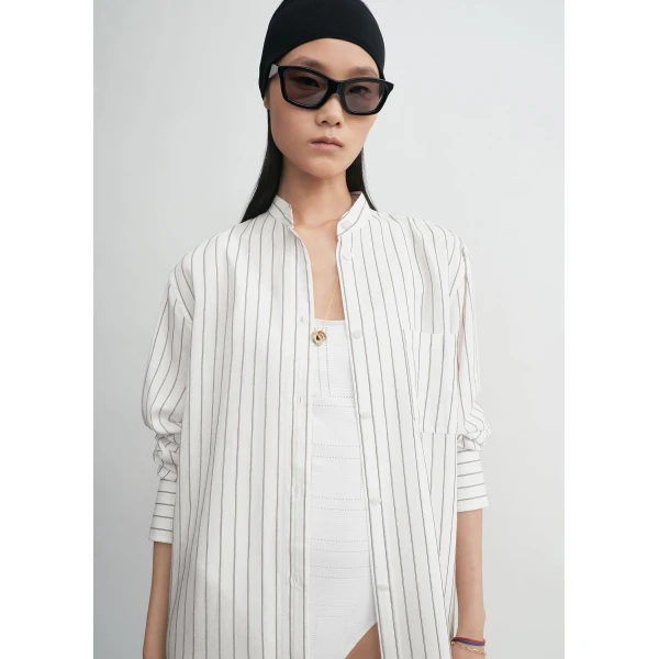 Toteme Striped summer tunic white/oyster in White-oyster, view 5