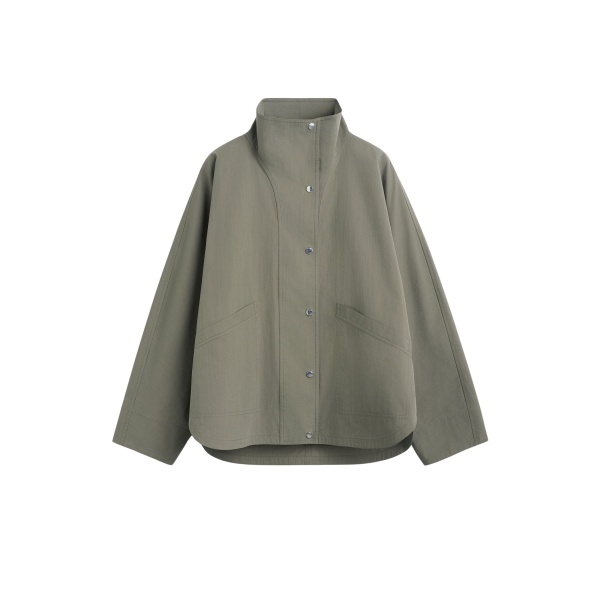Totême Summer parachute jacket in Clove - Jackets - Scandinavian Minimalist Luxury at Luxury Shoes 