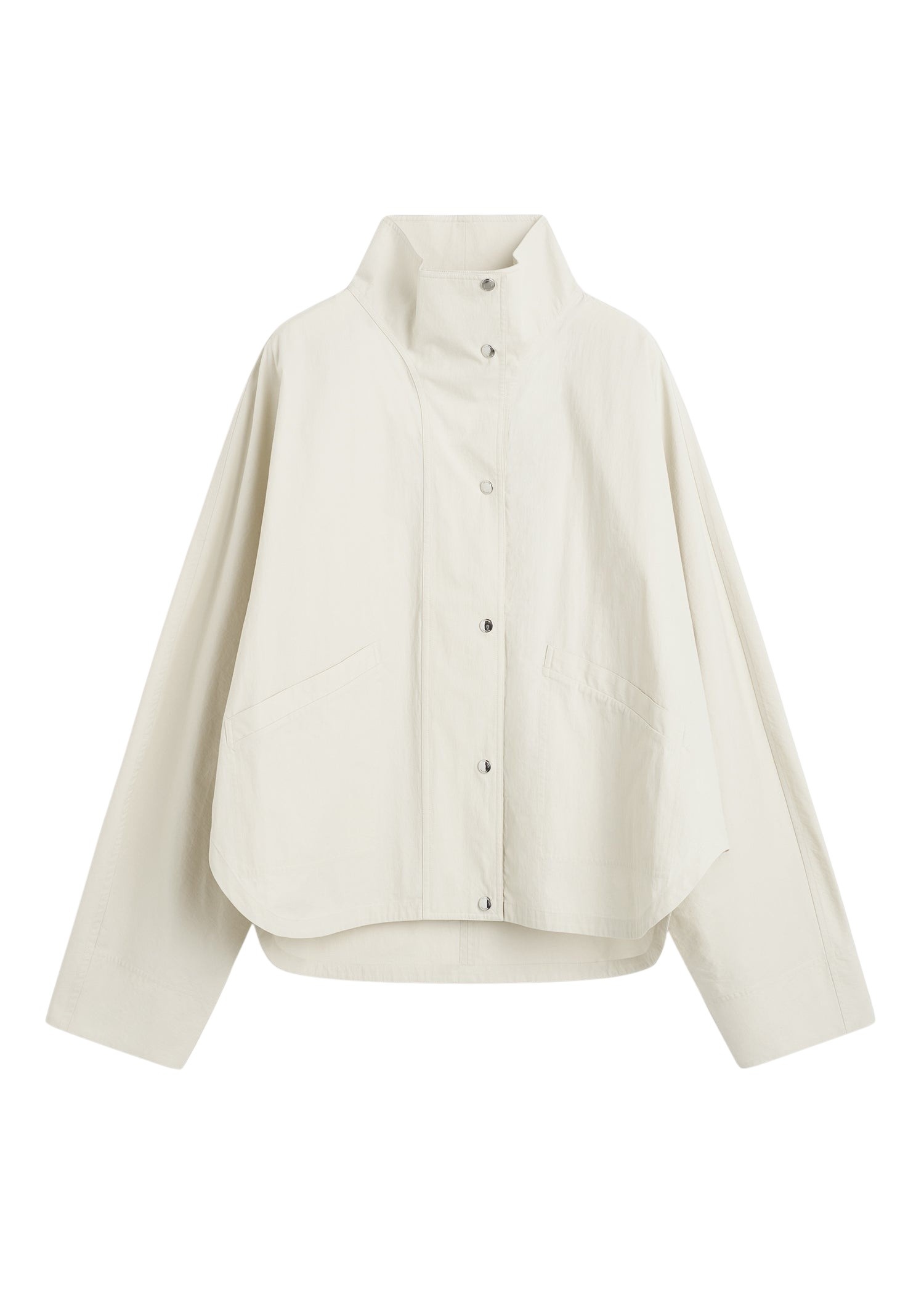 Totême Summer parachute jacket in Oyster - Jackets - Scandinavian Minimalist Luxury at Luxury Shoes 