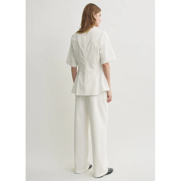 Toteme Tailored cotton top in White, view 4
