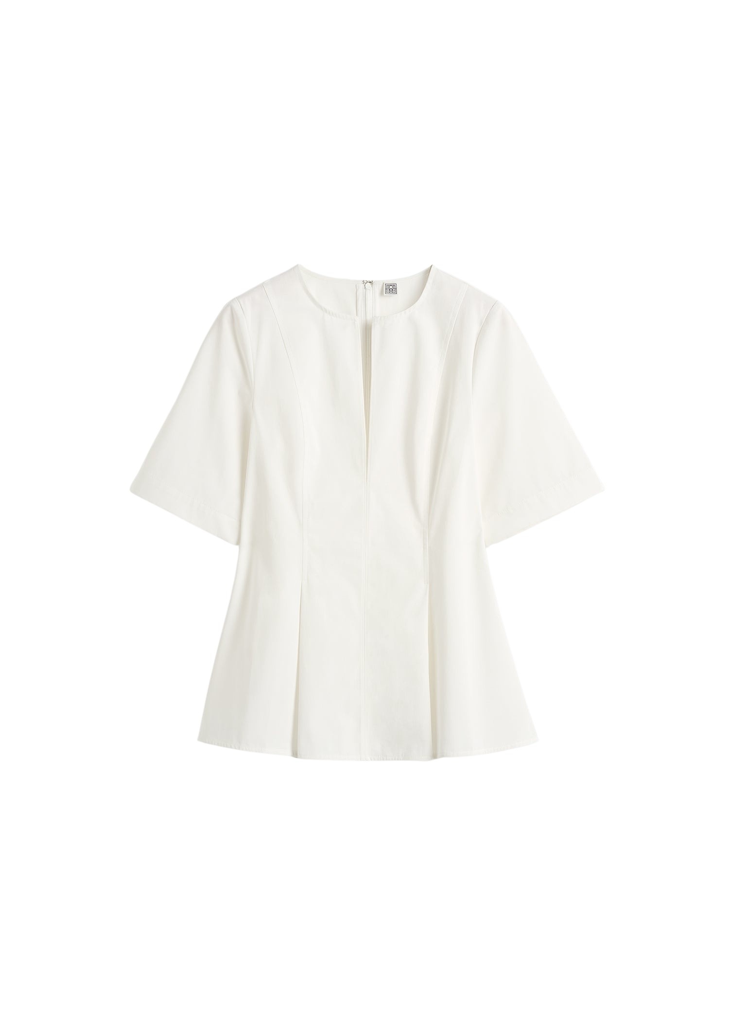 Totême Tailored cotton top in White - Tops - Scandinavian Minimalist Luxury at Luxury Shoes 