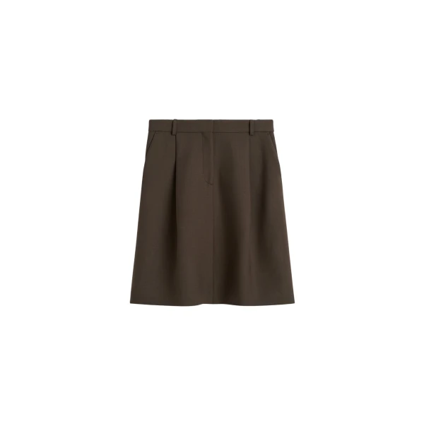 Toteme Tailored pleat skirt in Bark