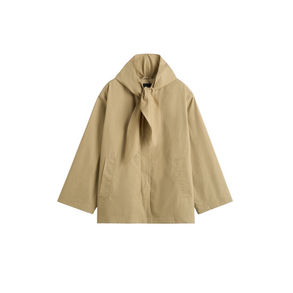 Totême Technical scarf jacket in Cashew - Jackets - Scandinavian Minimalist Luxury at Luxury Shoes 