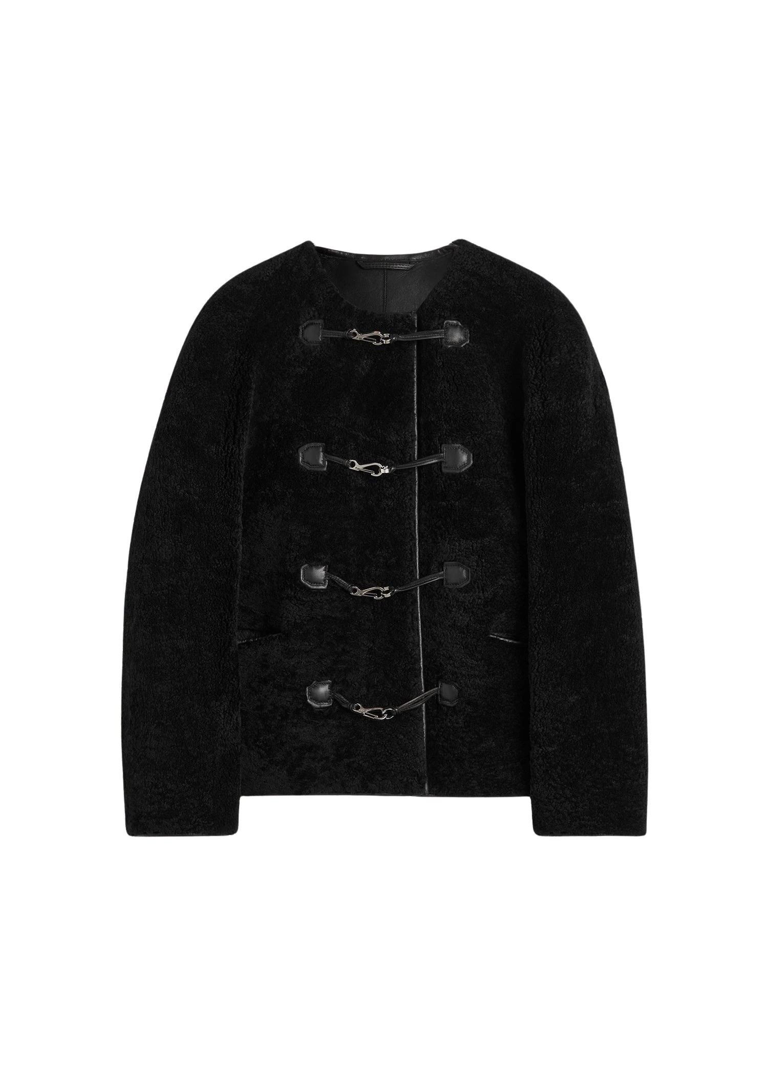Toteme-Teddy-shearling-clasp-jacket-in-Black16304_nobg Toteme Teddy shearling clasp jacket in Black