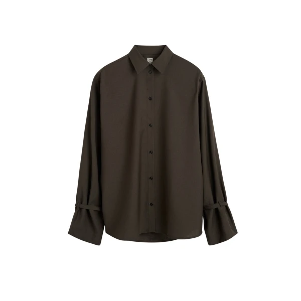 Toteme Tie-cuff shirt in Pepper