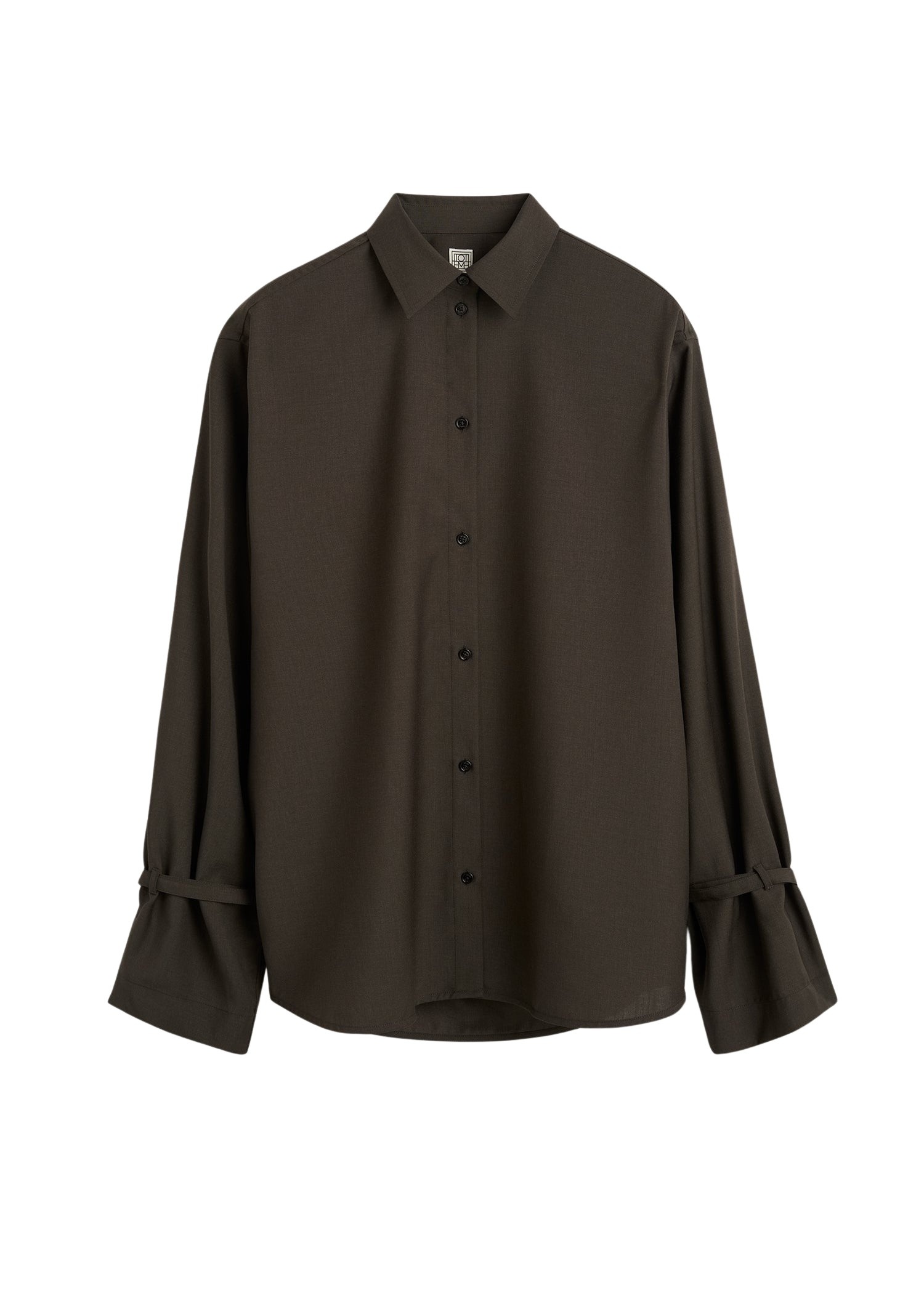 Totême Tie-cuff shirt in Pepper - Tops - Scandinavian Minimalist Luxury at Luxury Shoes 