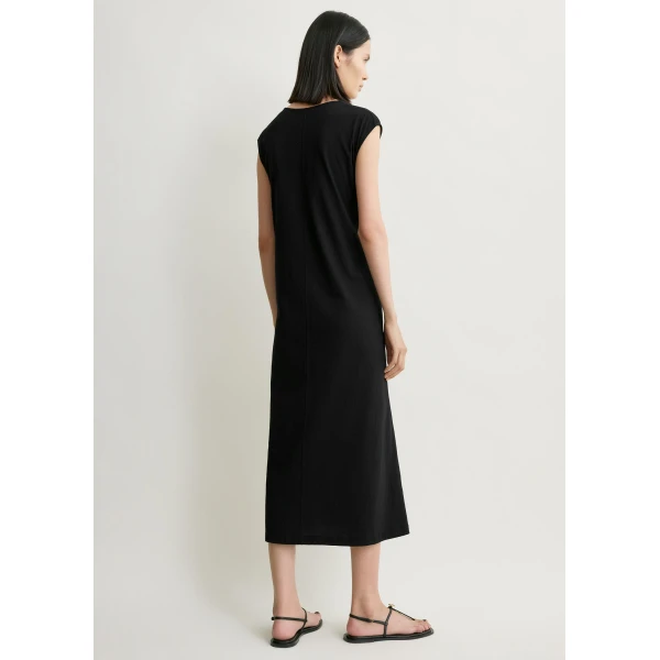 Toteme Tie-waist jersey dress in Black, view 4