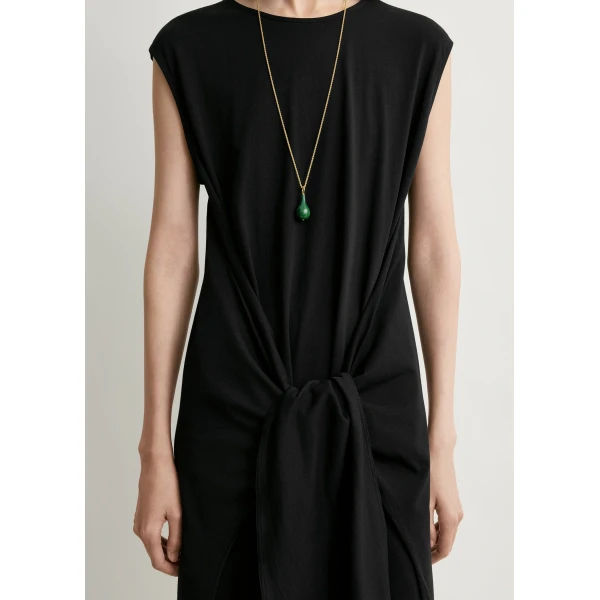 Toteme Tie-waist jersey dress in Black, view 5