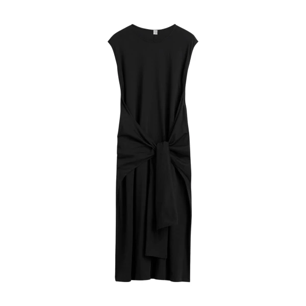 Toteme Tie-waist jersey dress in Black