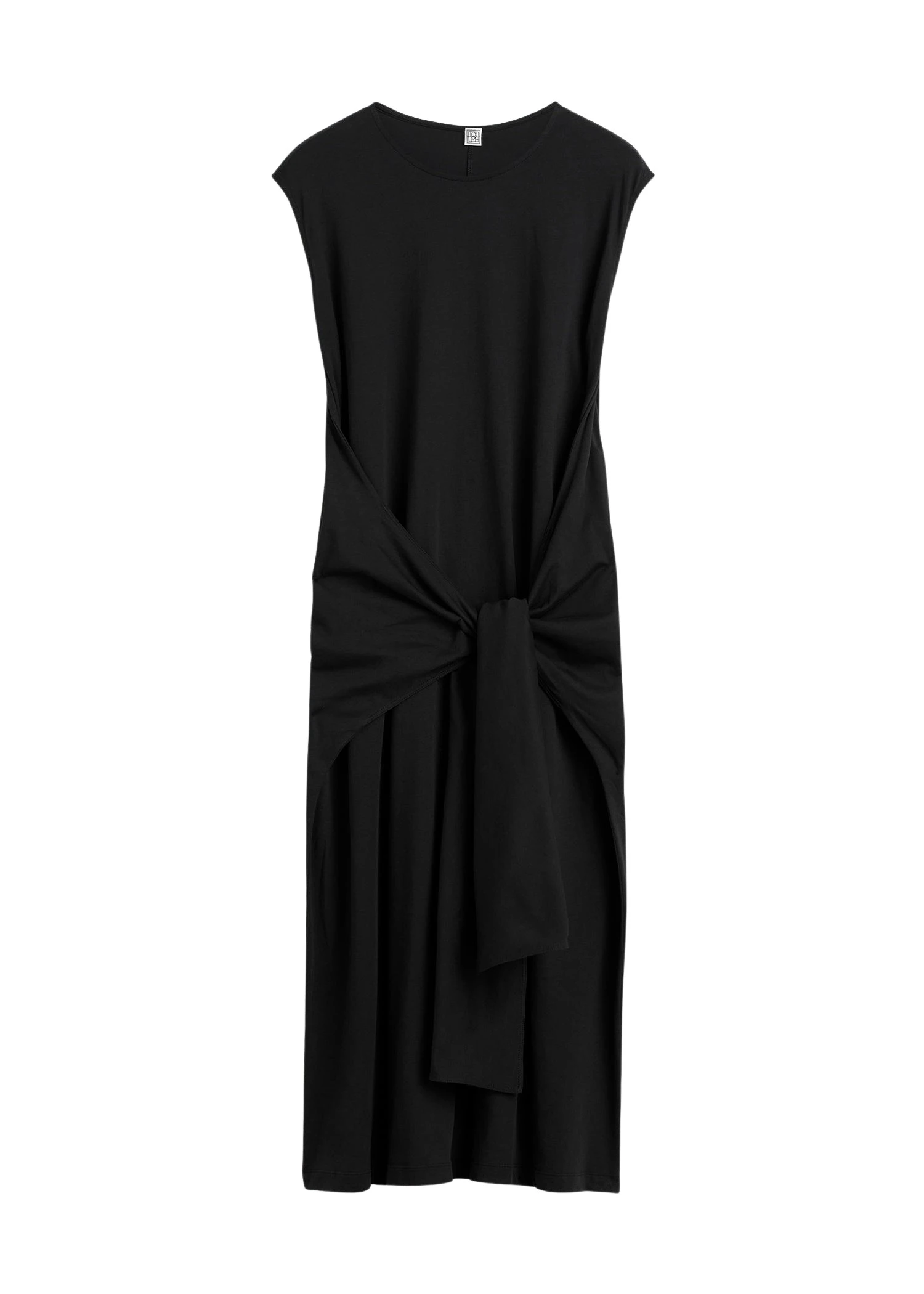 Toteme Tie-waist jersey dress in Black