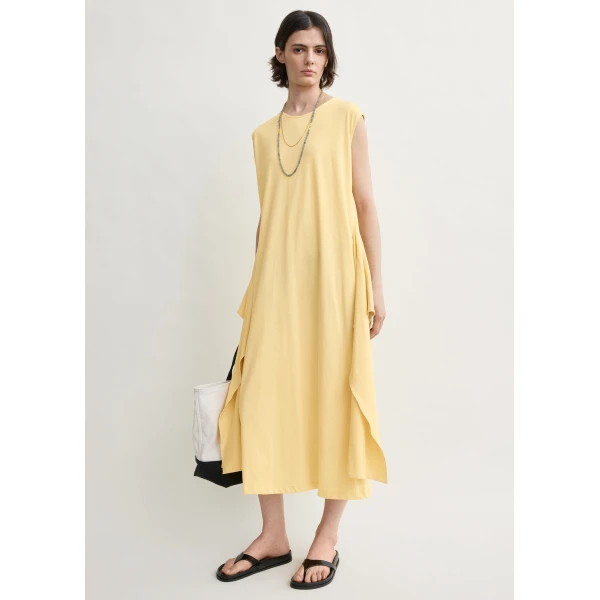Toteme Tie-waist jersey dress in Buttercup, view 3