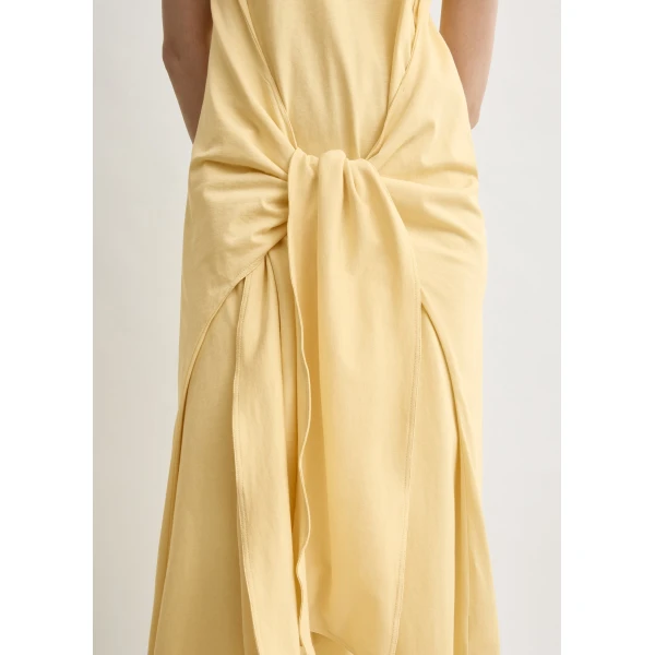 Toteme Tie-waist jersey dress in Buttercup, view 5