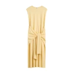 Toteme Tie-waist jersey dress in Buttercup