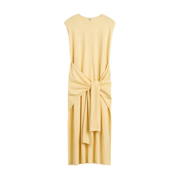 Toteme Tie-waist jersey dress in Buttercup