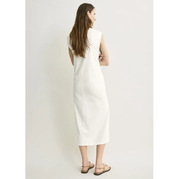 Toteme Tie-waist jersey dress in Off-white, view 4