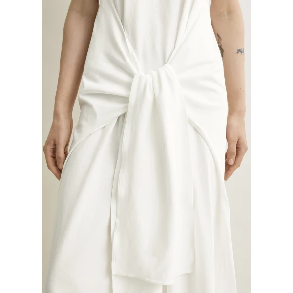 Toteme Tie-waist jersey dress in Off-white, view 6