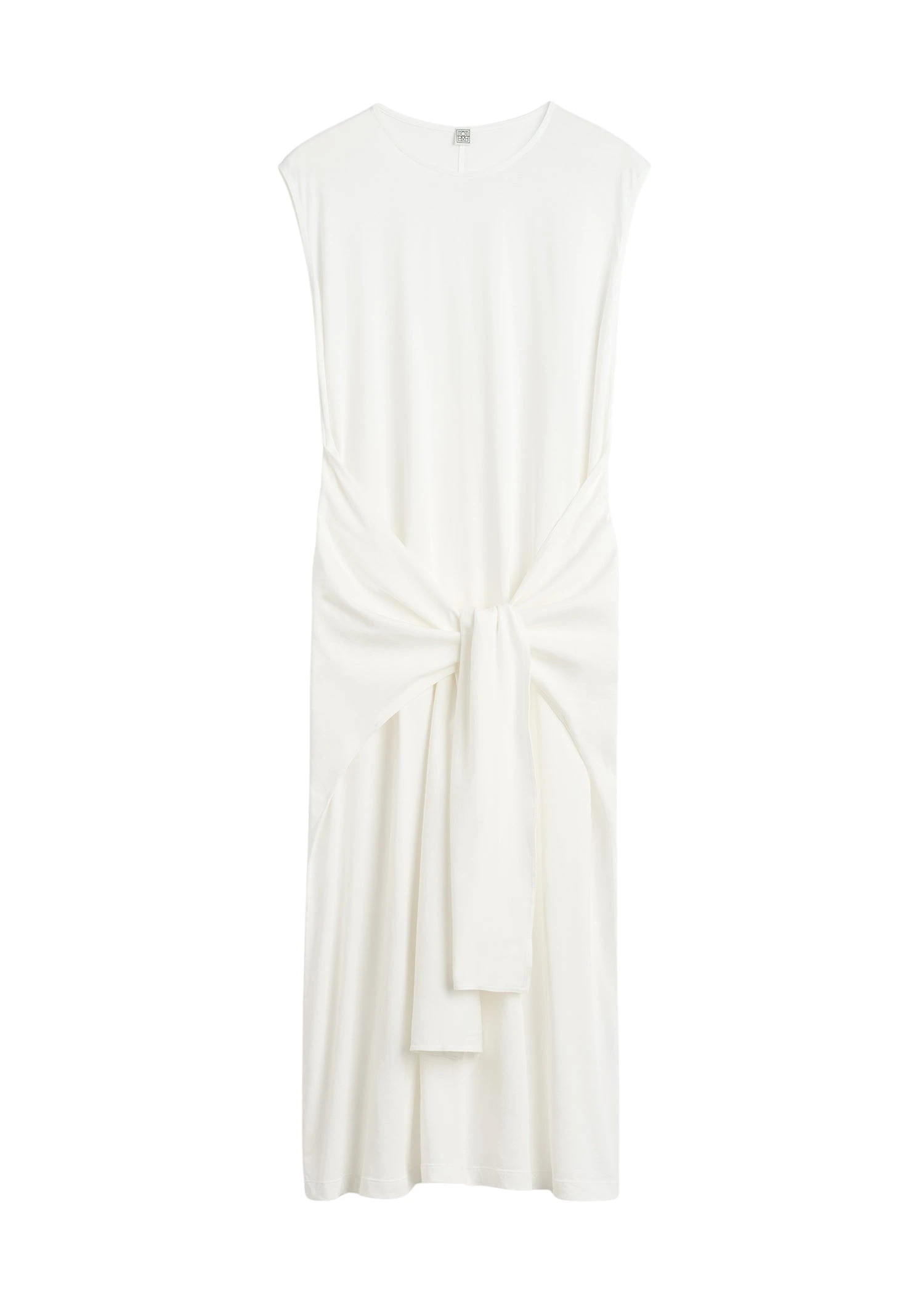 Toteme Tie-waist jersey dress in Off-white