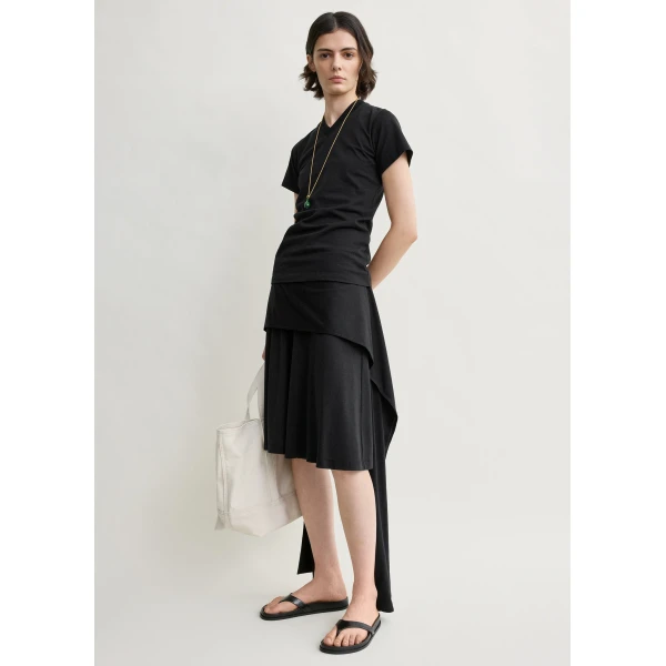Toteme Tie-waist jersey shorts in Black, view 2