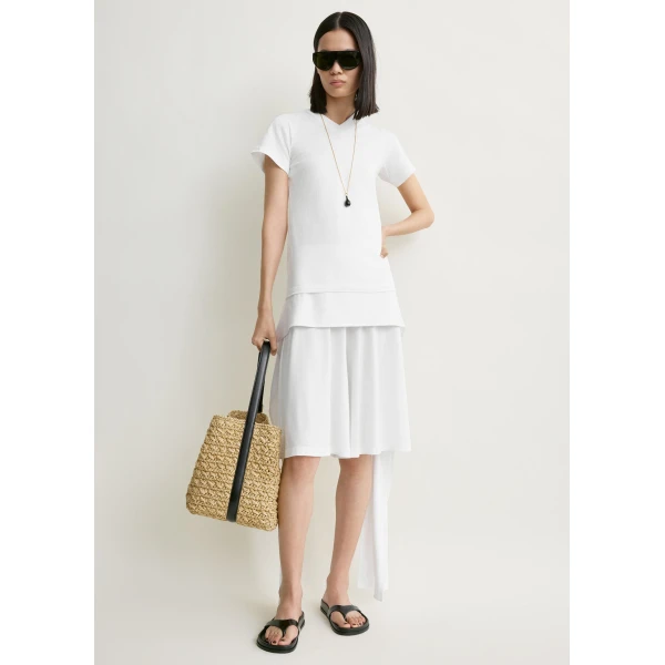 Toteme Tie-waist jersey shorts in White, view 2