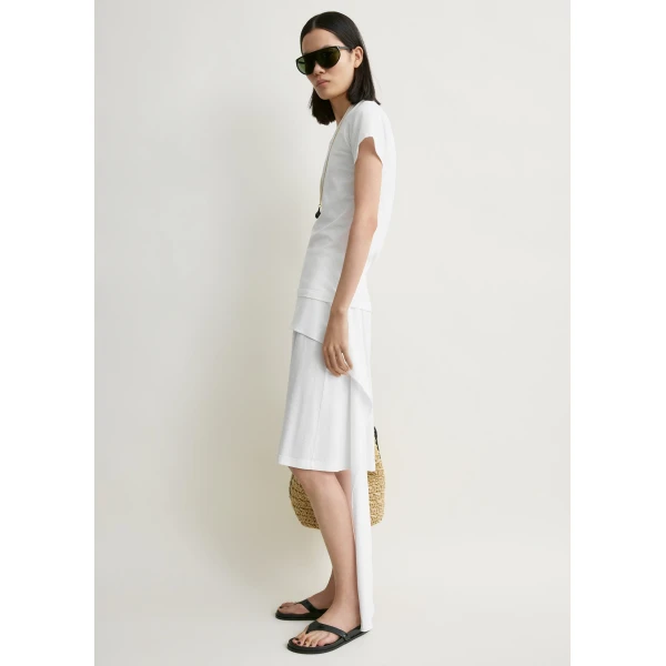 Toteme Tie-waist jersey shorts in White, view 3