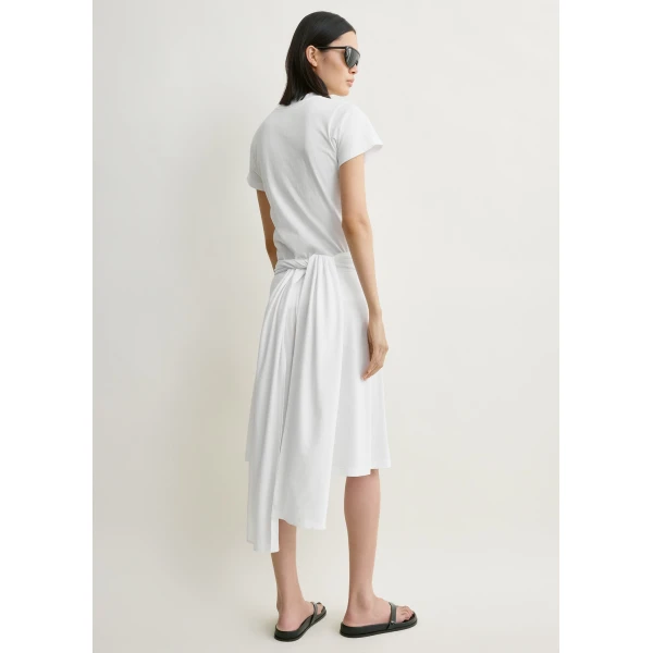 Toteme Tie-waist jersey shorts in White, view 4