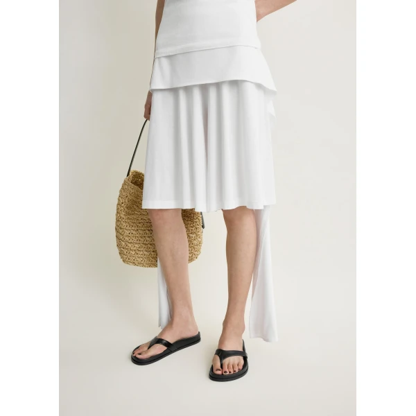 Toteme Tie-waist jersey shorts in White, view 5
