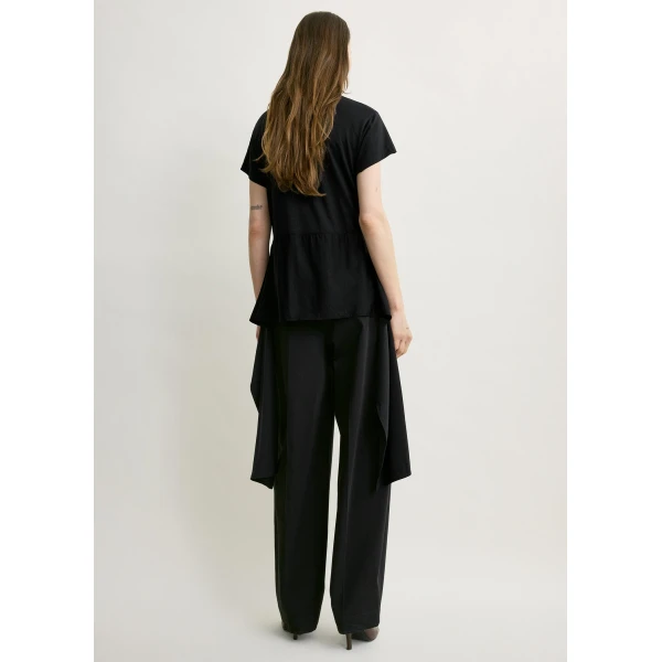 Toteme Tie-waist jersey top in Black, view 5