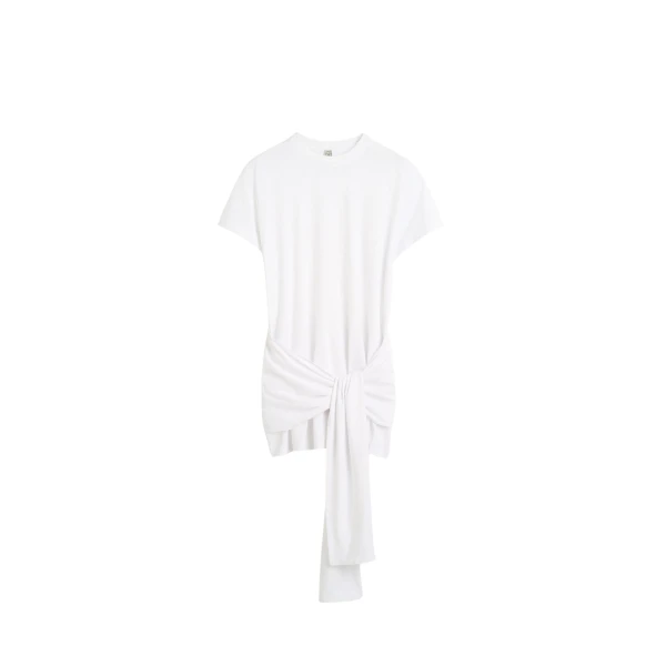 Toteme Tie-waist jersey top in White