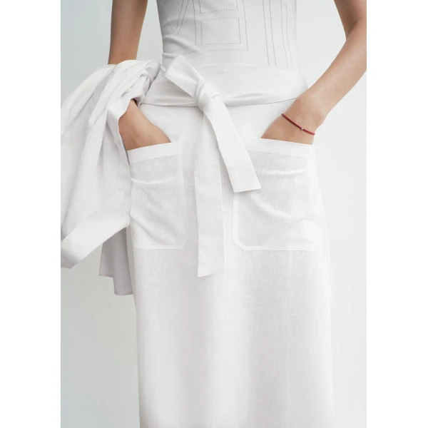 Toteme Tie-waist skirt in White, view 5