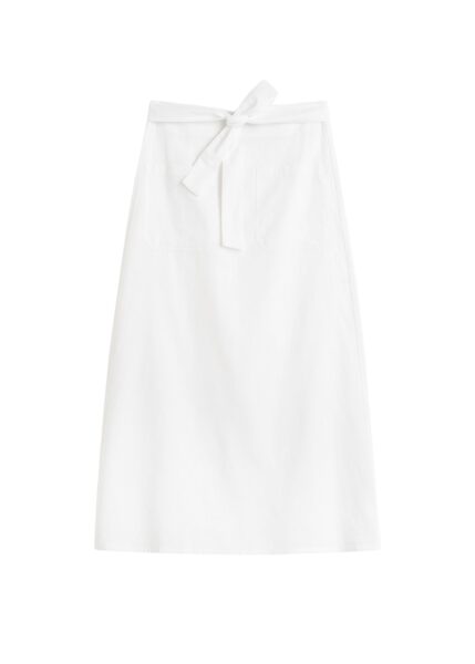 Totême Tie-waist skirt in White - Skirts - Scandinavian Minimalist Luxury at Luxury Shoes 
