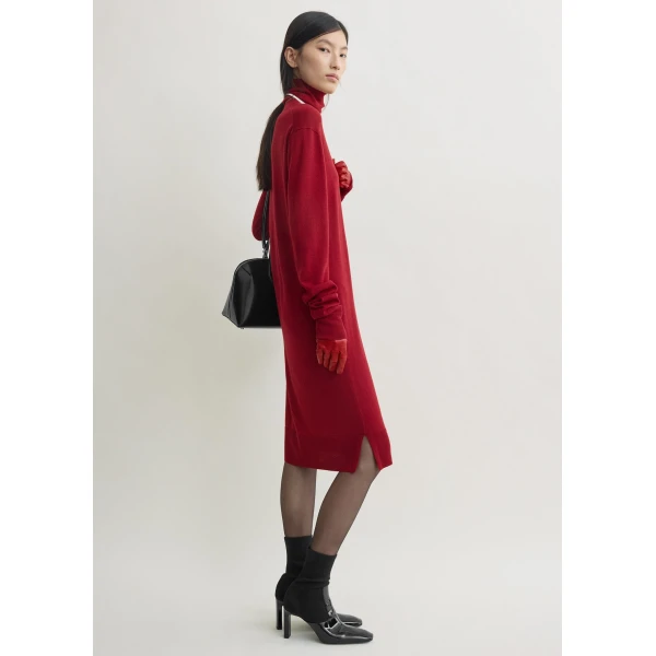 Toteme Turtleneck dress in Red, view 3